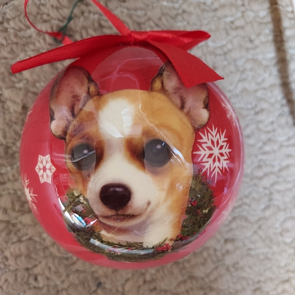 E & S Pet Chihuahua Christmas Holiday Dog Ornament Shatter Proof Ball Red - Picture 7 of 8